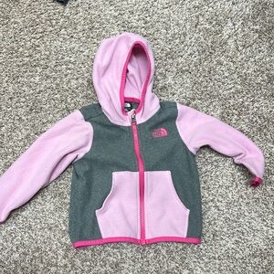 Girls, pink and gray north face fleece